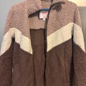 Cozy lavender and white Sherpa Jacket